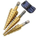 3PCS HSS Cobalt Step Drill Bit Set – Sizes 3–12mm, 4–12mm, 4–20mm