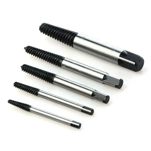 5Pcs Broken Bolt & Screw Extractor Set – Damaged Bolt Remover & Center Drill Bit Guide Kit - Image 4