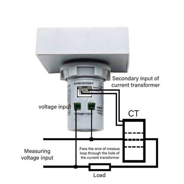 6-in-1 AC 50-300V 5060Hz Square Voltmeter Ammeter Frequency Energy Meter for kWh, Voltage, Current, and Power Monitoring - Image 4