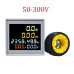 6-in-1 AC 50-300V 5060Hz Square Voltmeter Ammeter Frequency Energy Meter for kWh, Voltage, Current, and Power Monitoring