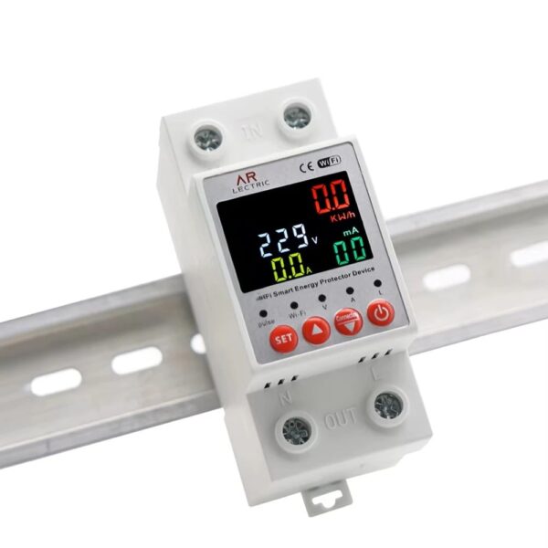63A 230V Wi-Fi Smart Circuit Earth Leakage Over/Under Voltage Protector Relay Switch with Energy kWh Meter - Image 2