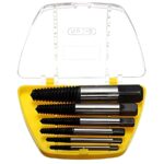 6Pcs Broken Bolt & Screw Extractor Set – Damaged Bolt Remover & Center Drill Bit Guide Kit