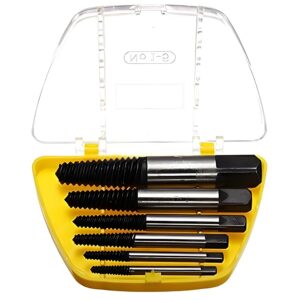 6Pcs Broken Bolt & Screw Extractor Set – Damaged Bolt Remover & Center Drill Bit Guide Kit