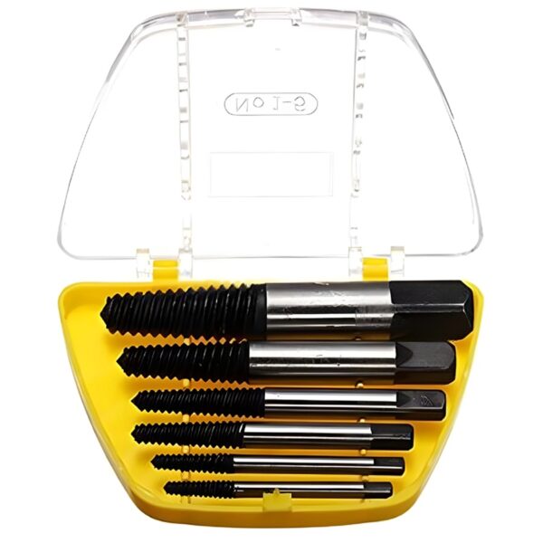 6Pcs Broken Bolt & Screw Extractor Set – Damaged Bolt Remover & Center Drill Bit Guide Kit