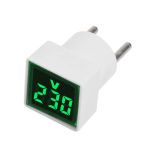 AC 220V LED Digital Voltmeter Ammeter EU Plug Voltage Tester and Monitor (50~500V)(Green Color)