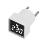 AC 220V LED Digital Voltmeter Ammeter EU Plug Voltage Tester and Monitor (50~500V)(White Color)
