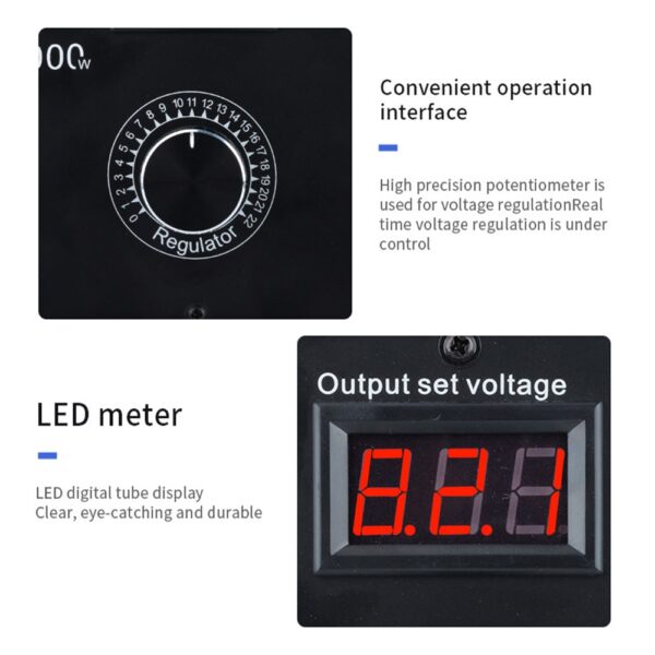 AC110-220V 5000W High-Power Voltage Regulator & Speed Controller - Image 4