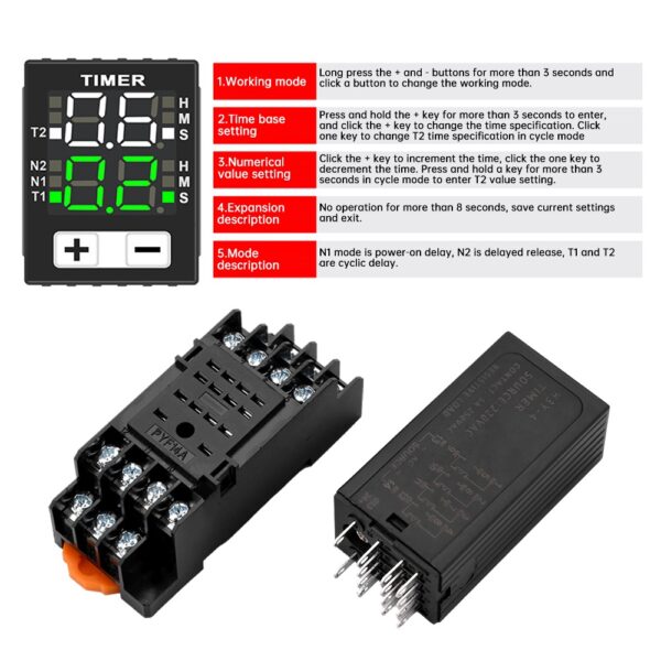 DC 12V Flash Timer  – Digital Time Control with Base - Image 5