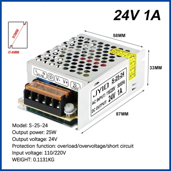 switching power supply 24V, 1A (25W) - Image 3