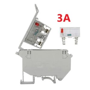 DIN Rail Fuse Terminal Block with LED Indicator 3A