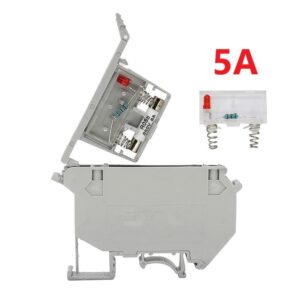 DIN Rail Fuse Terminal Block with LED Indicator 5A