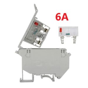 DIN Rail Fuse Terminal Block with LED Indicator 6A