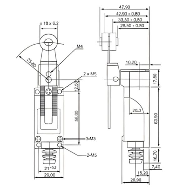 Limit Switch – Plunger Type with Roller - Image 2