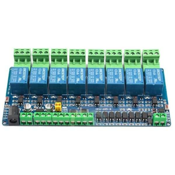 Modbus-RTU 8-Channel Optocoupler Isolation 12V Relay Module with RS485/TTL Communication - Image 2