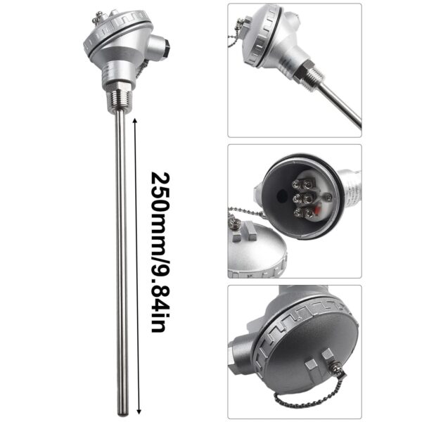 RTD PT100 Temperature Sensor Probe – 12 NPT Thread(250mm Pipe) - Image 3