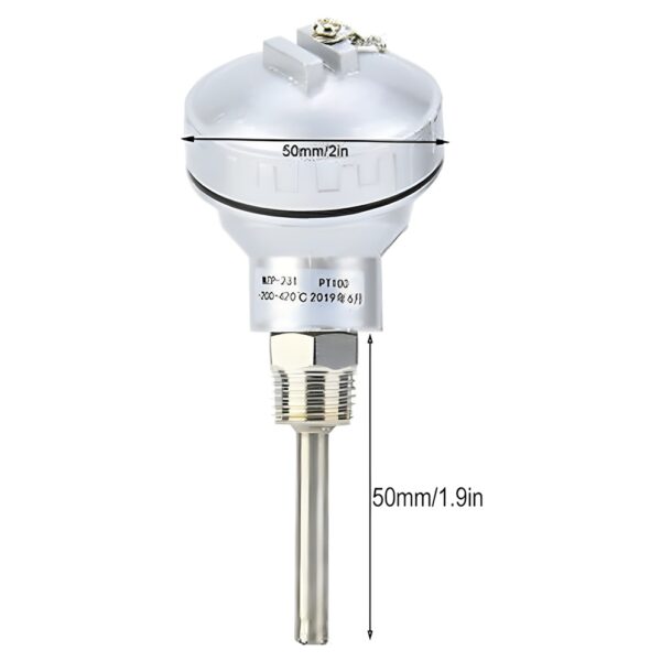 RTD PT100 Temperature Sensor Probe – 12 NPT Thread(50mm Pipe) - Image 2