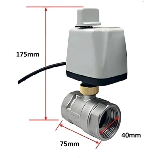 Stainless Steel Motorized Ball Valve with Manual Switch – Normally Closed with 2 DN32-DN25 adapters - Image 9