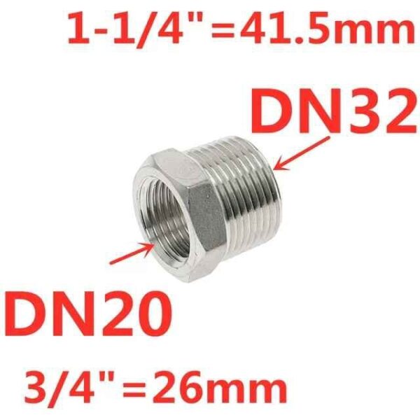 Stainless Steel Motorized Ball Valve with Manual Switch – Normally Closed with 2 DN32-DN25 adapters - Image 3