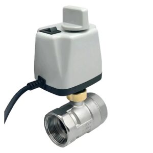 Stainless Steel Motorized Ball Valve with Manual Switch – Normally Closed with 2 DN32-DN25 adapters