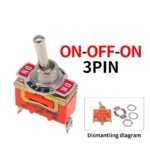 Toggle Switch SPDT – ON-OFF-ON, 250V 15A