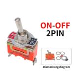 Toggle Switch SPST - ON-OFF, 250V 15A