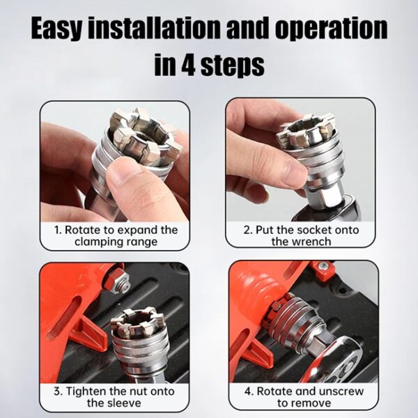 Universal Electric Wrench Sleeve Converter – Adjustable Hex Socket Adapter (10–19mm 38–34) - Image 4