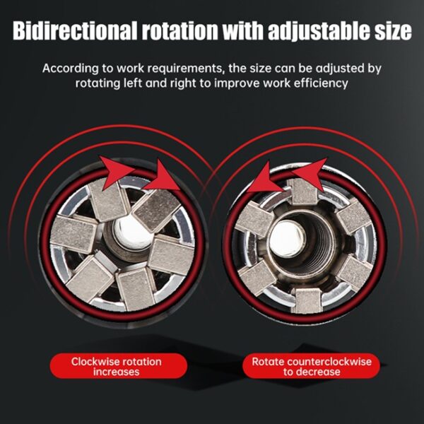 Universal Electric Wrench Sleeve Converter – Adjustable Hex Socket Adapter (10–19mm 38–34) - Image 6