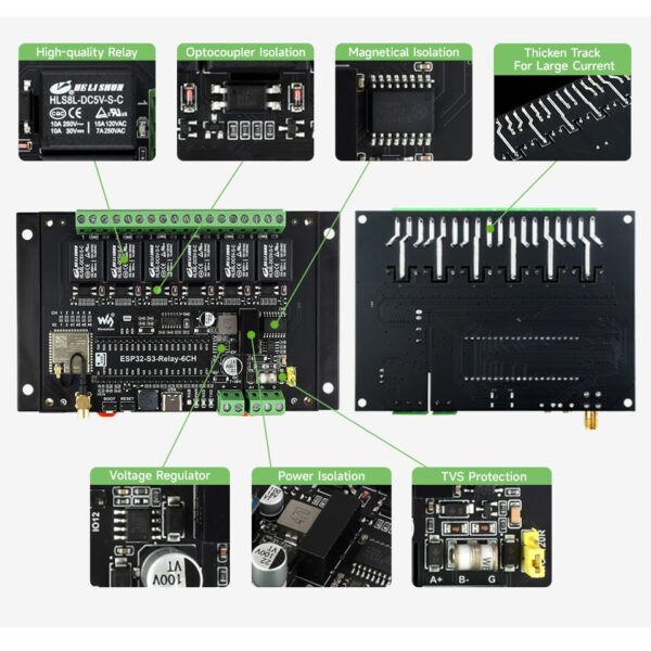 ESP32-S3 Relay Industrial 6-Channel IOT WiFi Bluetooth RS485 - Image 7
