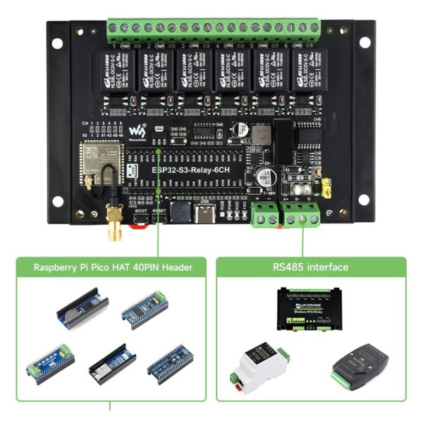 ESP32-S3 Relay Industrial 6-Channel IOT WiFi Bluetooth RS485 - Image 8