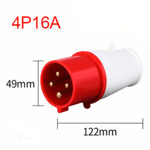 Industrial Plug 4pin Electrical Connector 16A 380V IP44