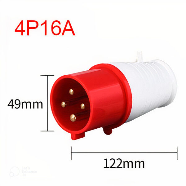 Industrial Plug 4pin Electrical Connector 16A 380V IP44