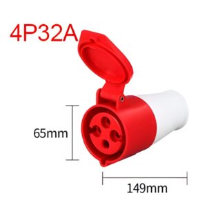 Industrial Socket 4pin Electrical Connector 32A 380V IP44